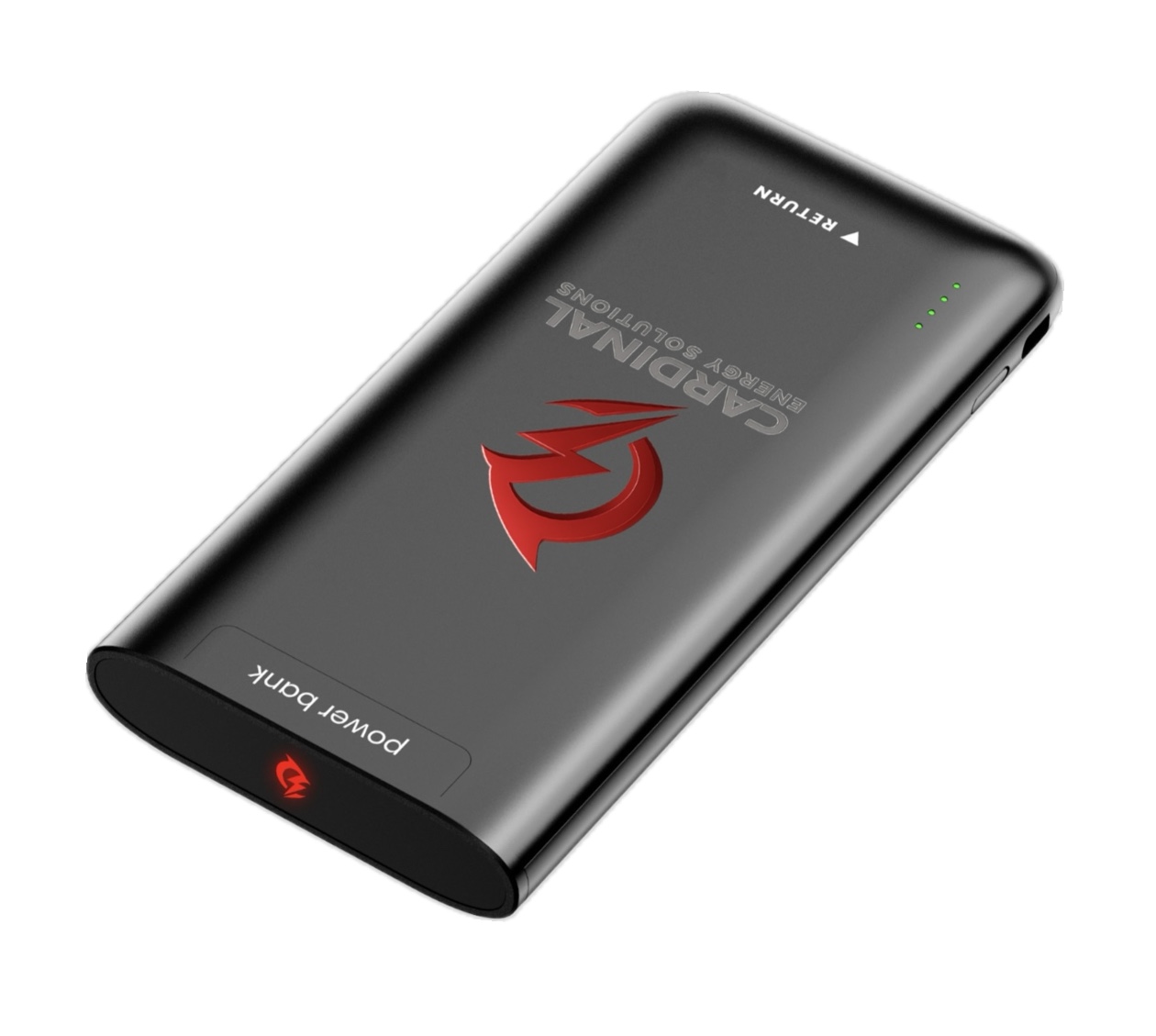 Cardinal Charging portable power bank with built-in cables